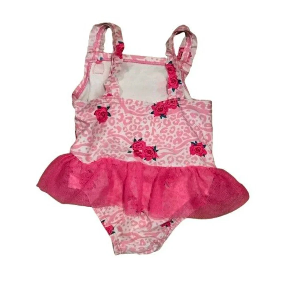 Baby Girl's 12-18 Months Swimsuit Children's Place Pink Floral Ruffle One-Piece